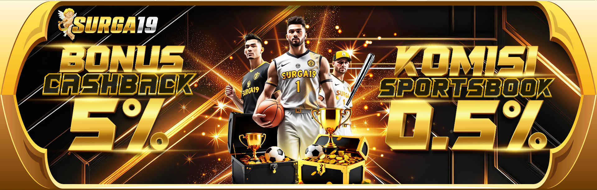 BONUS CASHBACK 5% + KOMISI 0.5% SPORT